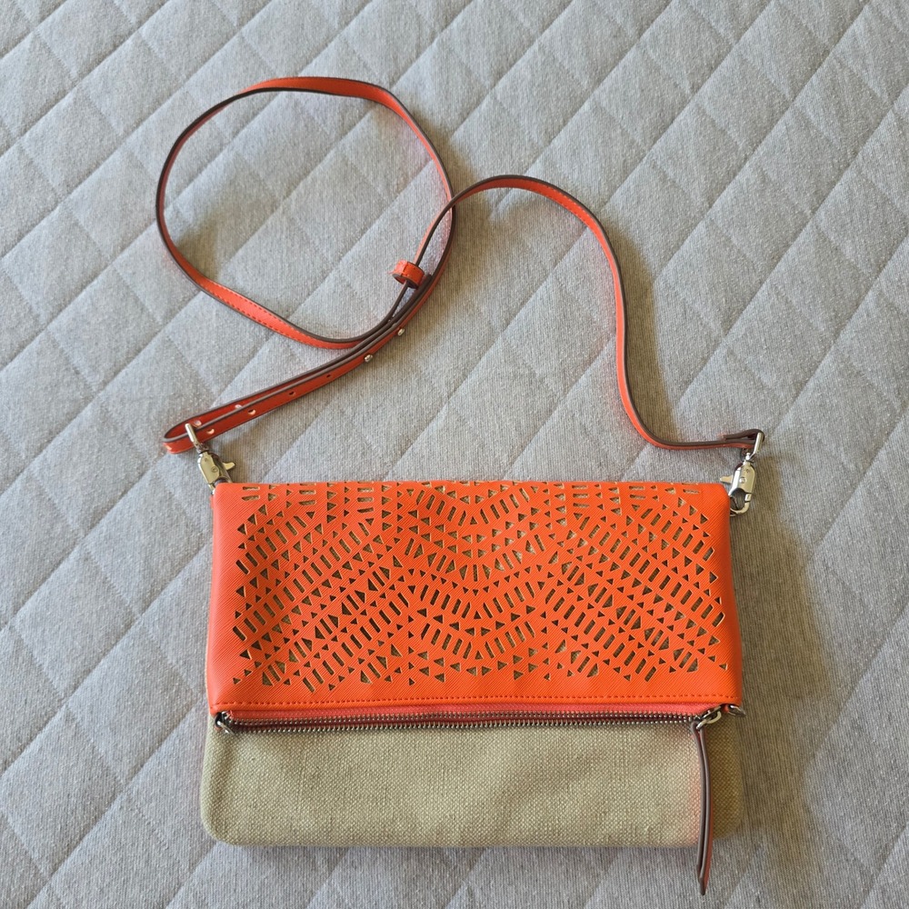 Stella and Dot Waverly Petite Crossbody Bag Orange Clutch